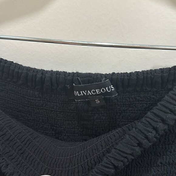 Olivaceous Black Mini Ruffle Skirt Size Small - Picture 2 of 4